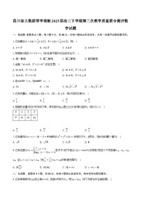 四川省大数据智学领航2025届高三下学期第二次教学质量联合测评 数学试题（含解析）