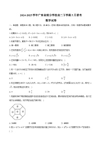 2024-2025学年广东省部分学校高二下学期5月联考数学试卷（含答案）
