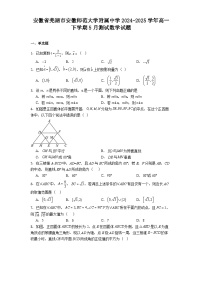 安徽省芜湖市安徽师范大学附属中学2024-2025学年高一下学期5月测试 数学试题（含解析）