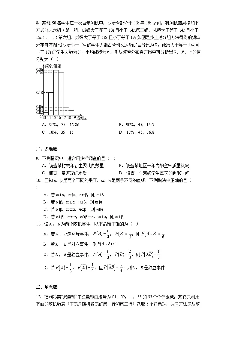 河北省邯郸市永年区第一中学2024−2025学年高一下学期5月月考 数学试卷(含解析)第2页