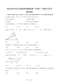 山东省菏泽市鄄城县第一中学2024-2025学年高一（下）5月月考数学试卷（含答案）