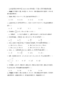山东枣庄中区2024_2025学年高一下册5月月考数学试卷[附解析]