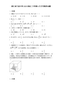 浙江省宁波中学2025届高三下学期4月月考 数学试题（含解析）