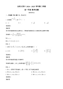 安徽省芜湖市安徽师范大学附属中学2024~2025学年高一下册5月测试数学试题【附解析】