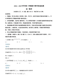 广东省广州市黄埔区2024~2025学年高一下册期中教学质量监测数学试卷【附解析】