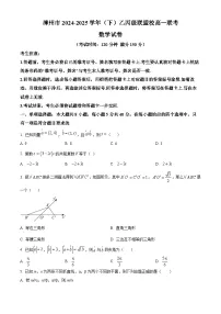 福建省漳州市乙丙级联盟校2024~2025学年高一下册期中联考数学试题【附解析】