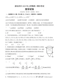 湖南省邵东市第四中学2024~2025学年高一下学期4月期中数学试卷