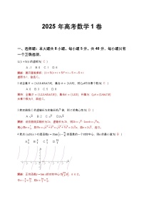 2025高考数学1卷 解析