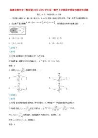 福建省漳州市十校联盟2024_2025学年高一数学上学期期中质量检测联考试题含解析