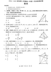 河北省石家庄市NT联考2024-2025学年高一下学期6月期末考试数学试卷（含答案）