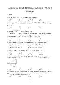 山东省枣庄市市中区辅仁高级中学2024~2025学年高一下册5月月考数学试卷【附解析】
