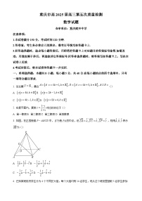 【名校】重庆市南开中学2025届高三上学期第五次质量检测数学试题