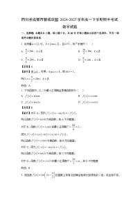 四川省成都市蓉城联盟2024-2025学年高一下学期期中考试数学试卷（解析版）
