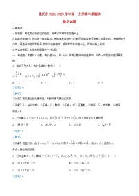 重庆市2024_2025学年高一数学上学期11月期中测试试题含解析