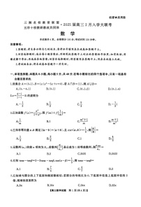 湖南省三湘名校教育联盟五市十校教研教改共同体2025届高三下学期2月入学大联考-数学试题