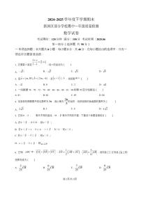 湖北省武汉市新洲区问津联盟2024-2025学年高一下学期6月期末考试数学试卷