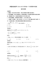 新疆吐鲁番市2024-2025学年高一下期中测试数学试卷（解析版）