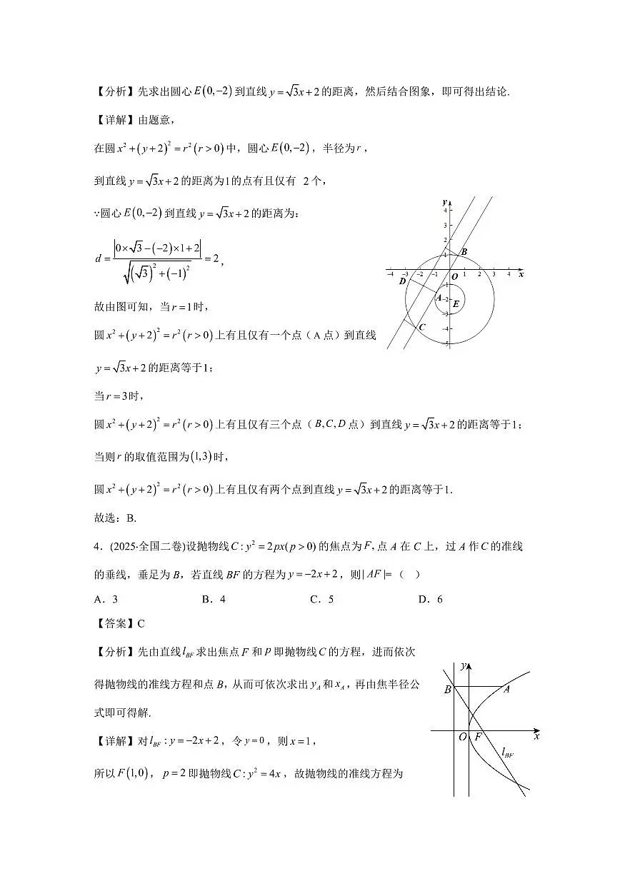 2025年高考数学真题分类汇编07:解析几何第2页