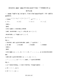 湖北省咸宁市2023~2024学年高一下学期期末考试数学试卷[附解析]