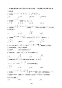 安徽省阜阳市阜阳第一中学2023-2024学年高二下学期期末考试 数学试卷（含解析）