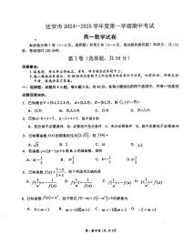 河北省唐山市迁安市2024-2025学年高一上学期期中考试数学试卷
