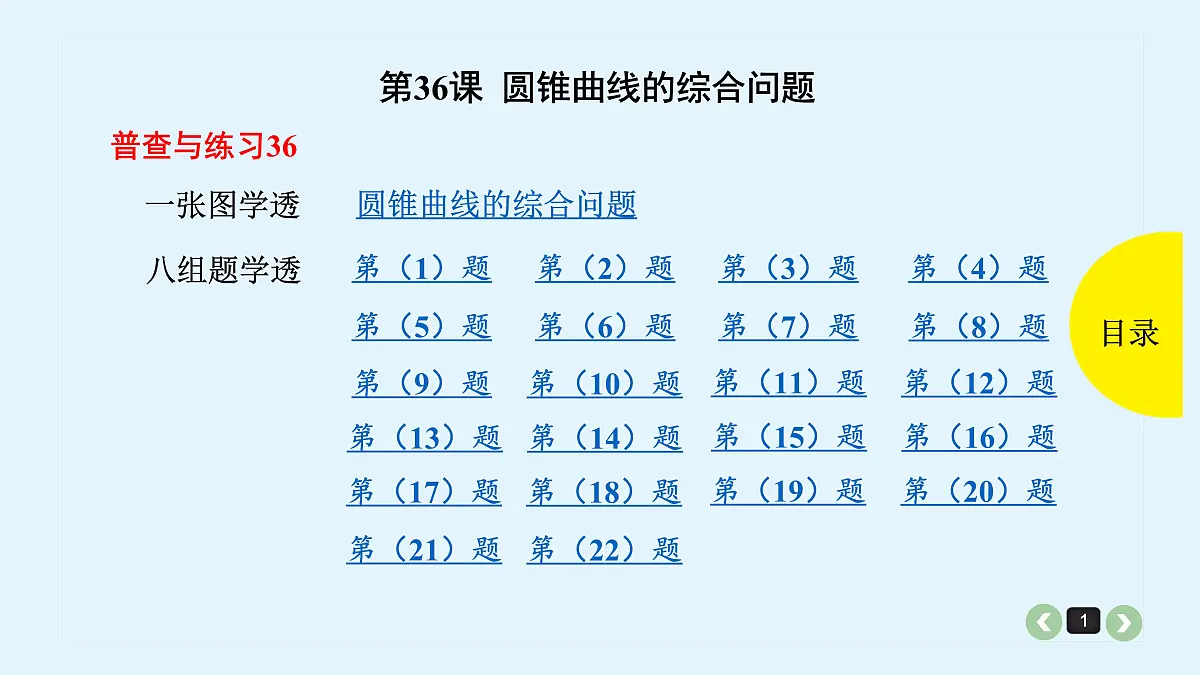 新高考第36课 圆锥曲线的综合问题第1页