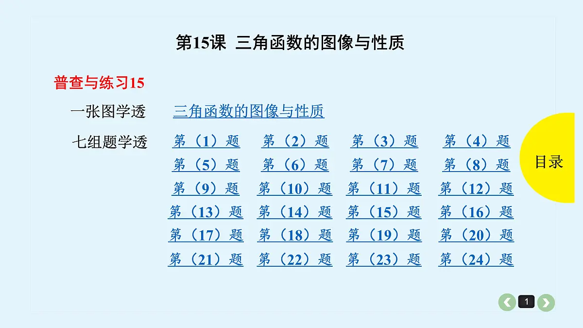 新高考第15课 三角函数的图像与性质第1页