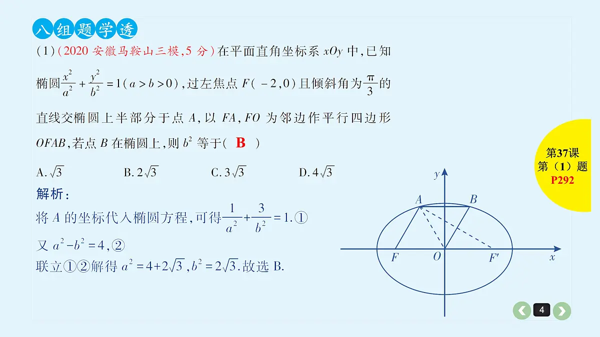 新高考第37课 解析几何中减少计算量的几种方法第4页
