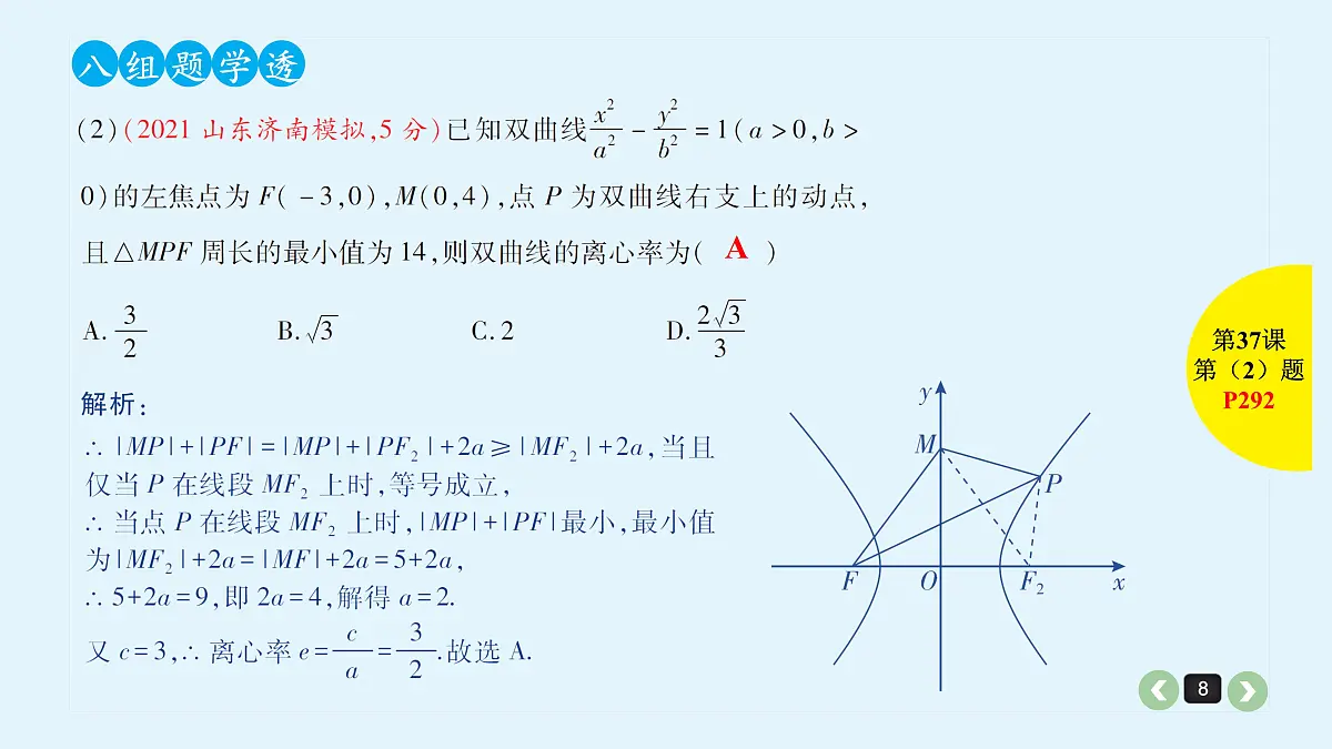 新高考第37课 解析几何中减少计算量的几种方法第8页