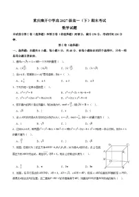 重庆市南开中学校2024-2025学年高一下学期期末考试数学试题