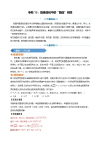 专题13圆锥曲线中的“隐圆”问题讲义 2025届高三数学二轮复习 有答案