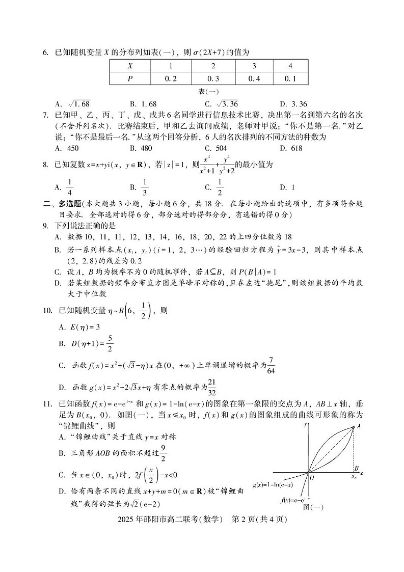 湖南省邵阳市2024-2025学年高二下学期7月期末考试数学试卷第2页