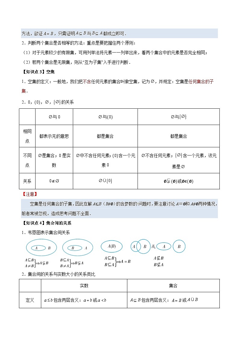 第02讲 集合间的关系—【暑假导航】2025年新高一数学暑假优学讲练(人教A版 必修第一册)(解析版)第3页