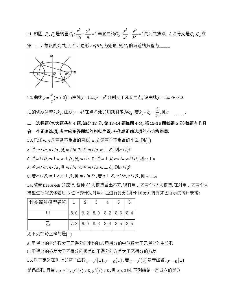 上海市虹口区2024_2025学年高二下册期末学生学习能力诊断测试数学试题【有解析】第2页