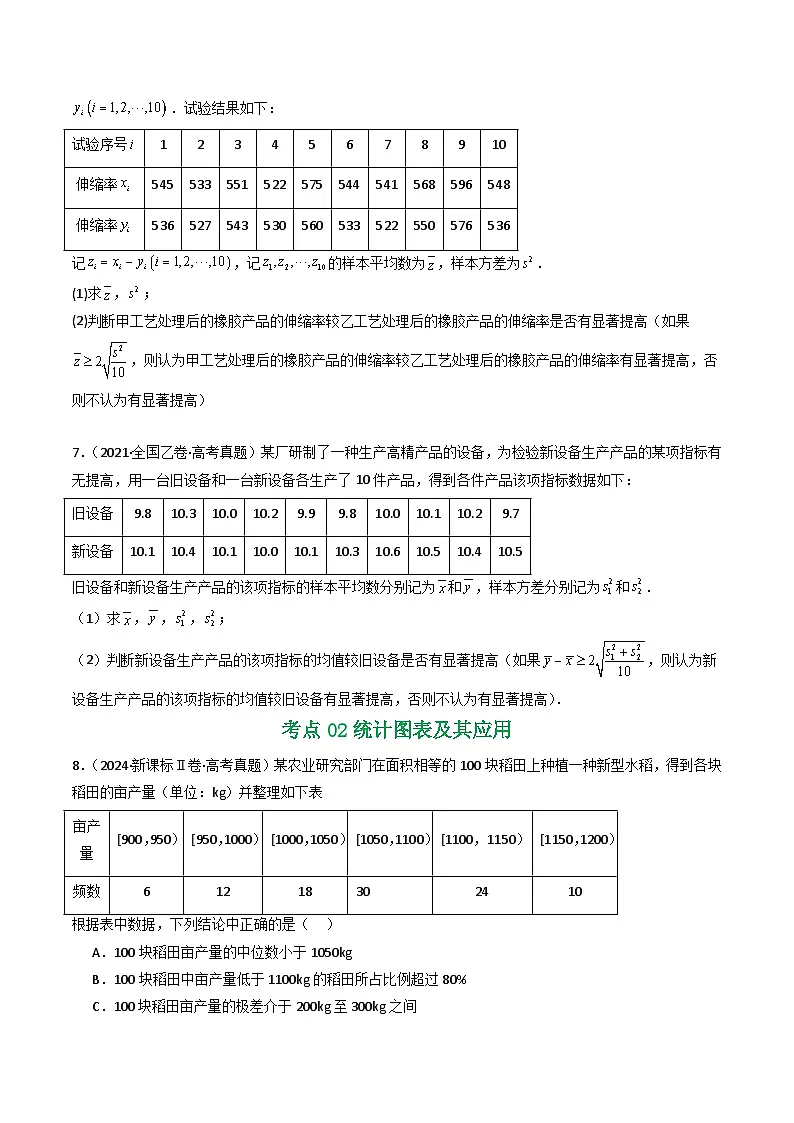 五年(2021-2025)高考数学真题分类汇编:专题18 统计与统计案例5种常见考法归类(全国通用)(原卷版)第3页