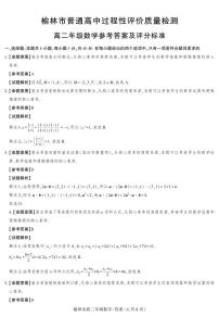 陕西省榆林市2024-2025学年高二下学期过程性评价质量检测数学试卷