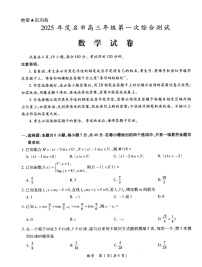 广东省茂名市2025届高三年级第一次综合测试数学试卷（学生版）