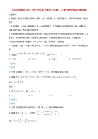 山东省聊城市2025届高三数学上学期11月期中教学质量检测试题含解析