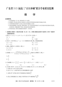 广东省“百日冲刺”2025届高三联合学业质量监测-数学试题（含答案）