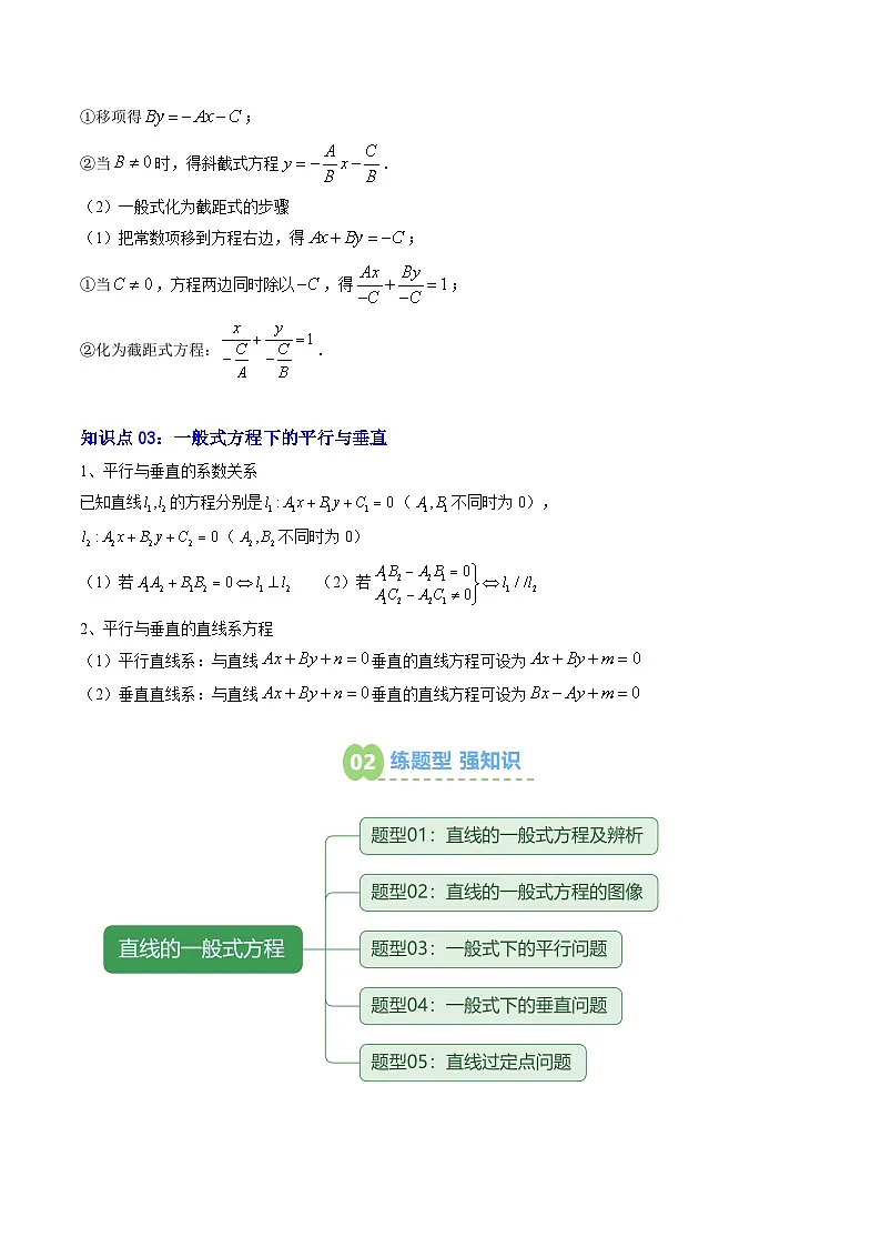 专题14 直线的一般式方程(3知识点+5大题型+思维导图+过关检测)(原卷版)第2页
