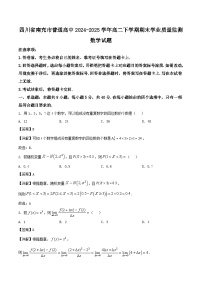 四川省南充市2024-2025学年高二下学期期末考试 数学  含解析