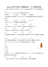 2024-2025学年广东省广州市越秀区高一（下）期末数学试卷（含解析）