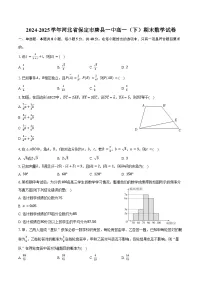 2024-2025学年河北省保定市唐县一中高一（下）期末数学试卷（含解析）