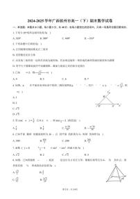 2024-2025学年广西钦州市高一（下）期末数学试卷（含解析）