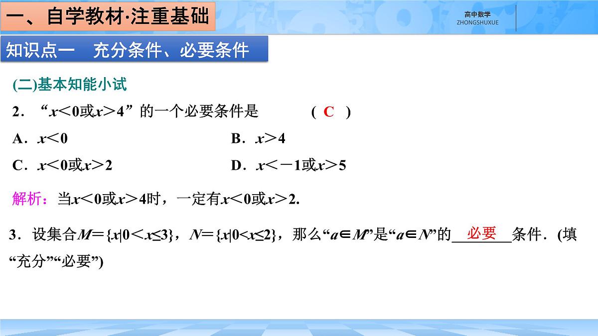 人教B版高中数学必修1 1-2-3《充分条件、必要条件》课件第6页