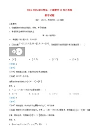 重庆市2024_2025学年高一数学上学期12月月考试题含解析