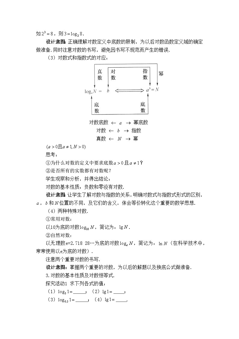 人教B版高中數(shù)學(xué)必修2 4-2-1《對數(shù)運算》教學(xué)設(shè)計第2頁