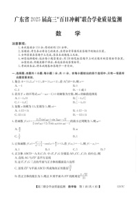 广东省“百日冲刺”2025届高三联合学业质量监测-数学试题（含答案）