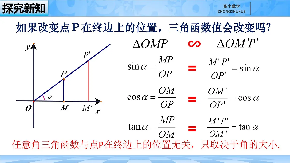 人教B版高中数学必修3 7-2-1《三角函数的定义--第一课时》 课件第5页
