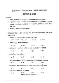 安徽省宣城市2024-2025学年高二下学期期末调研测试数学试卷【含答案】